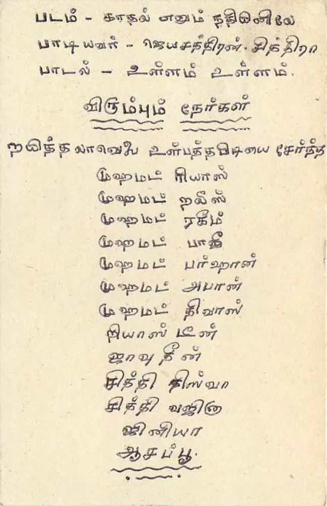 Carta postal Sri Lanka — texto em tâmil — editor desconhecido, número de série não visível - Verso