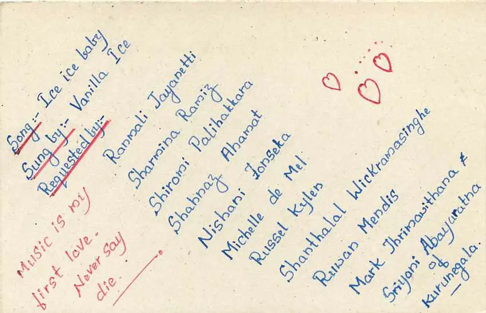 Sri Lanka — Carte postale de demandes de听众 — S.L.B.C. Colombo - Verso