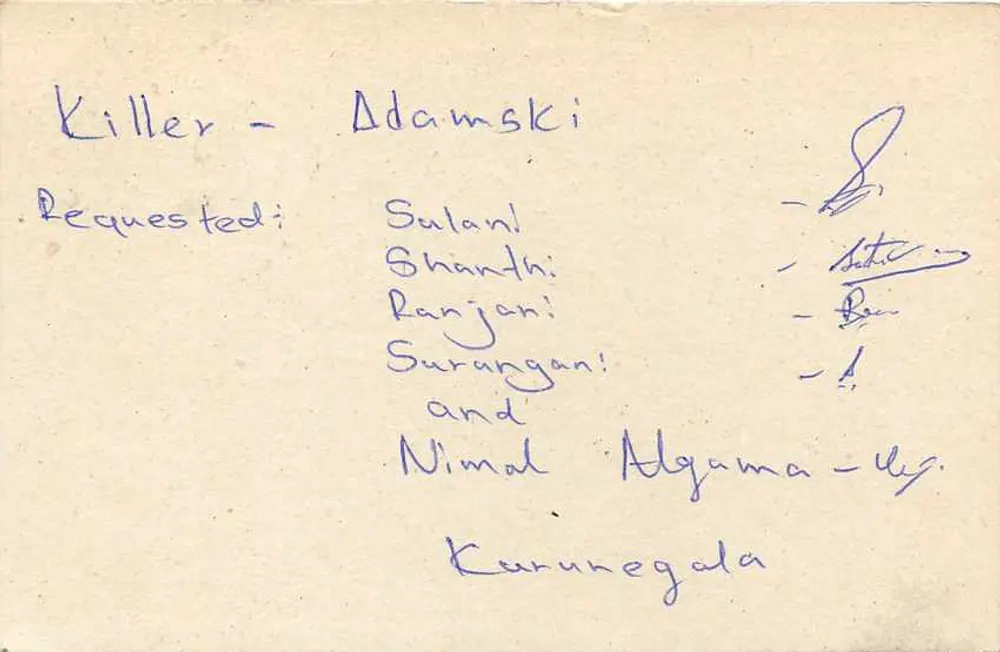 Carta postal srilankesa — selo de 75 centavos — destinada ao exterior - Verso