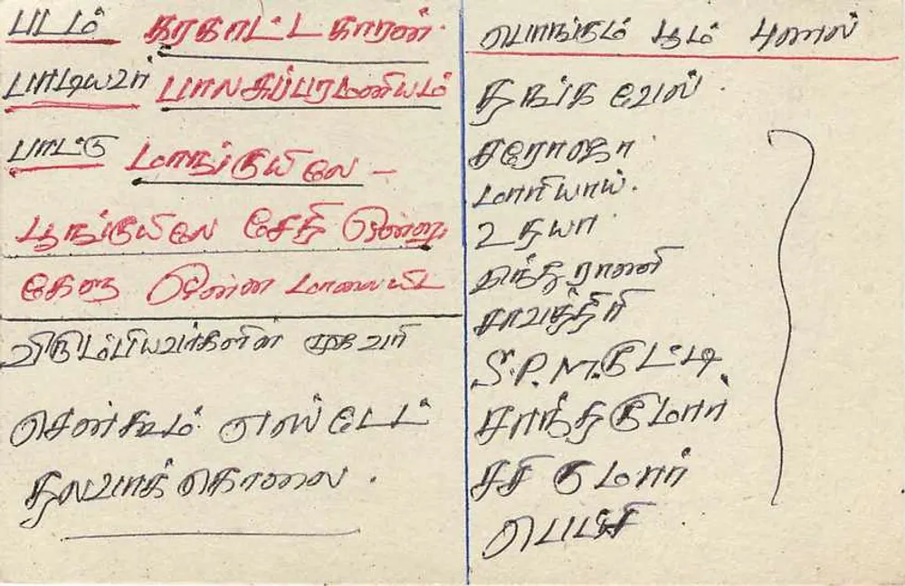 Colombo — Sri Lanka — carta postal com selo de 75 centavos - Verso