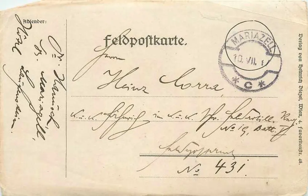 Antieke ansichtkaart — Mariazel — uitgever Feldpostkarte, n° 431 - Voorkant
