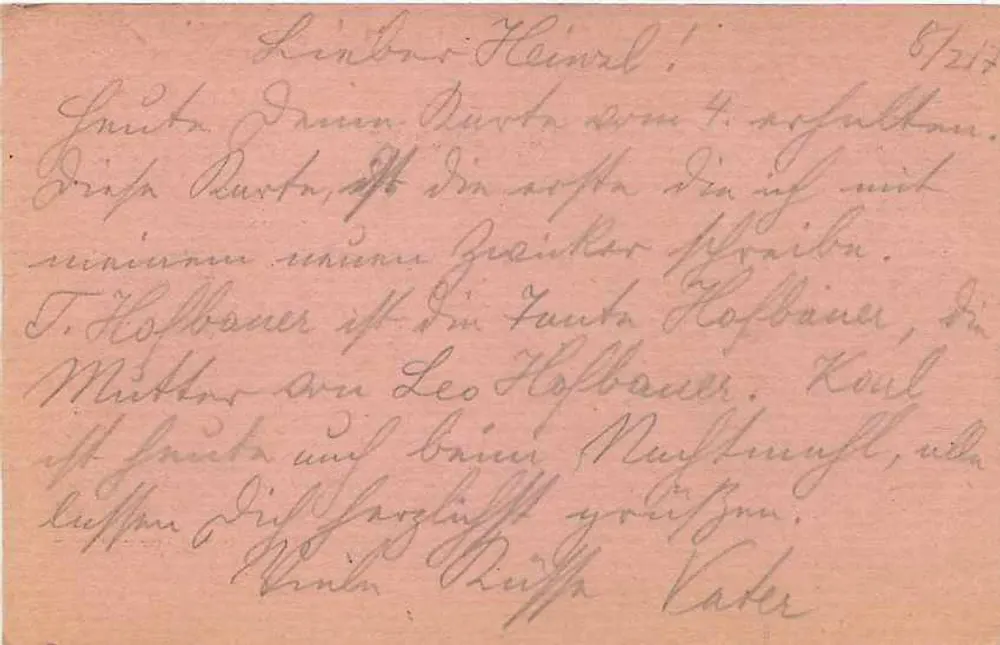 Tábori-Mail Card — Feldpostkarte — unknown publisher, series number not visible - Back