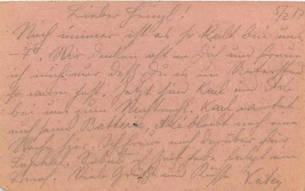 Tábori-Levelezőlap — Feldpostkarte — uitgever Feldpost 431, Wenen 50 - Achterkant