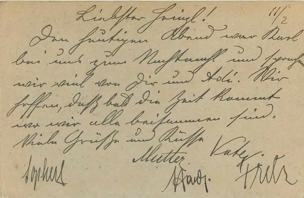 Viena — Carta de correspondência militar da Feldpost do 3º batalhão — Feldpostamt Nr. 511 - Verso