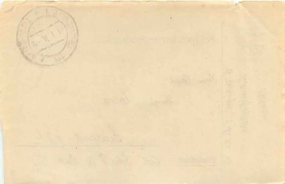 फेल्डपोस्ट कार्ड — फेल्डपोस्ट 431 — 11.1.1918 - पीछे