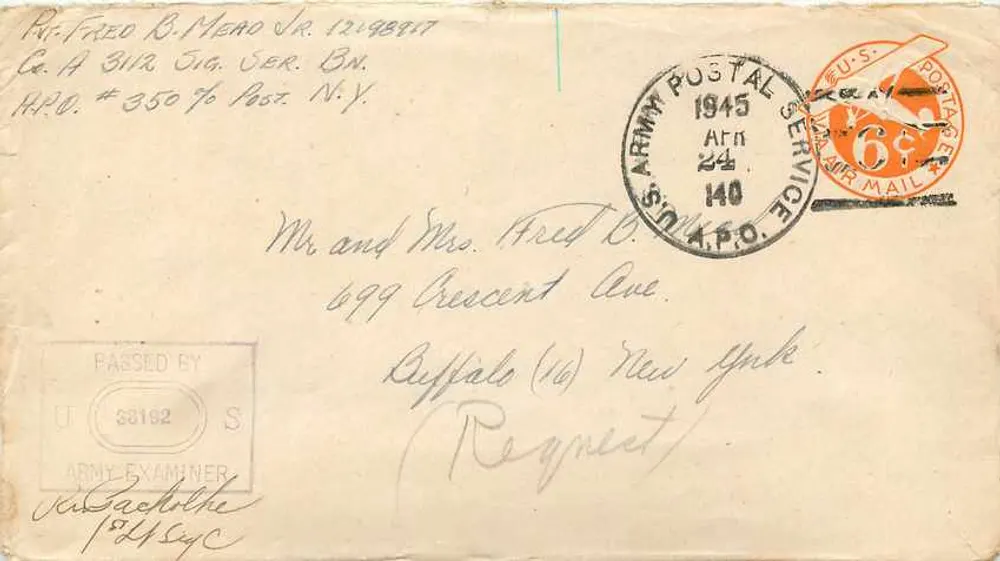 Militäransichtskarte — Vereinigte Staaten — 1945 — A.P.O. 140 - Vorderseite