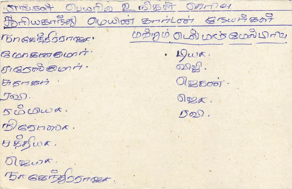 Carte postale Sri Lanka — texte en tamoul — éditeur 'Sri Lanka Post Card' - Recto