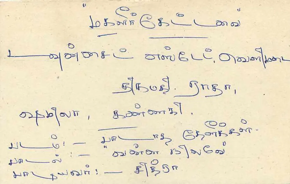 Sri Lanka — carta postal com selo de 75 centavos — editor desconhecido - Verso