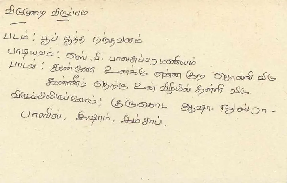 Sri Lanka — carta postal com selo e texto em tâmil — editor Sri Lanka Post - Verso