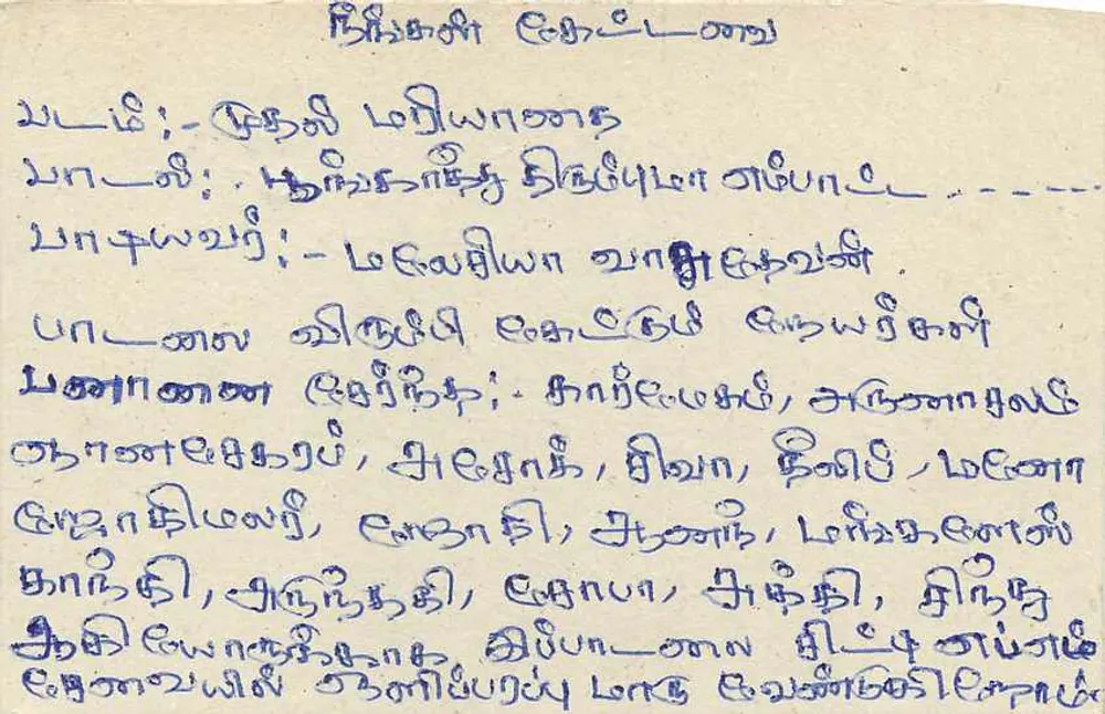 Sri Lanka — cartão postal com selo e texto em tamil - Verso