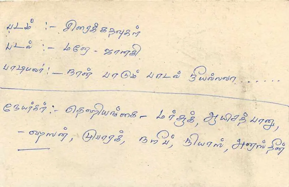 Tarjeta postal Sri Lanka — texto en tamil — destinatario a Colombo - Reverso