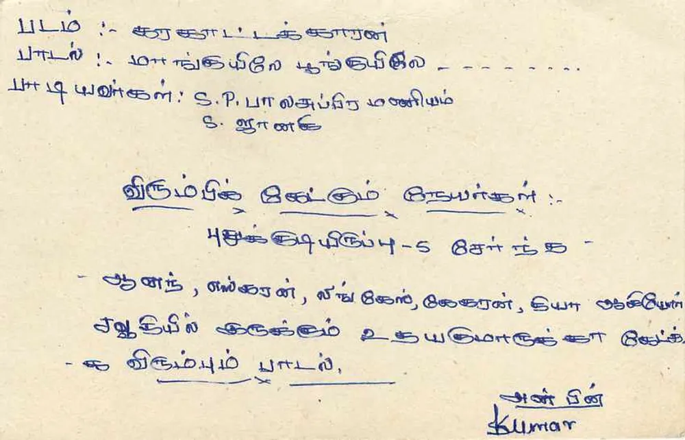 Sri Lanka — cartão postal com selo e texto em tamil — editor não visível - Verso