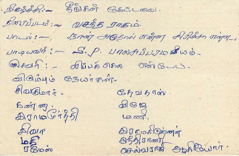 Carta postal Sri Lanka — texto em tâmil — selo de 75 centavos leão - Verso