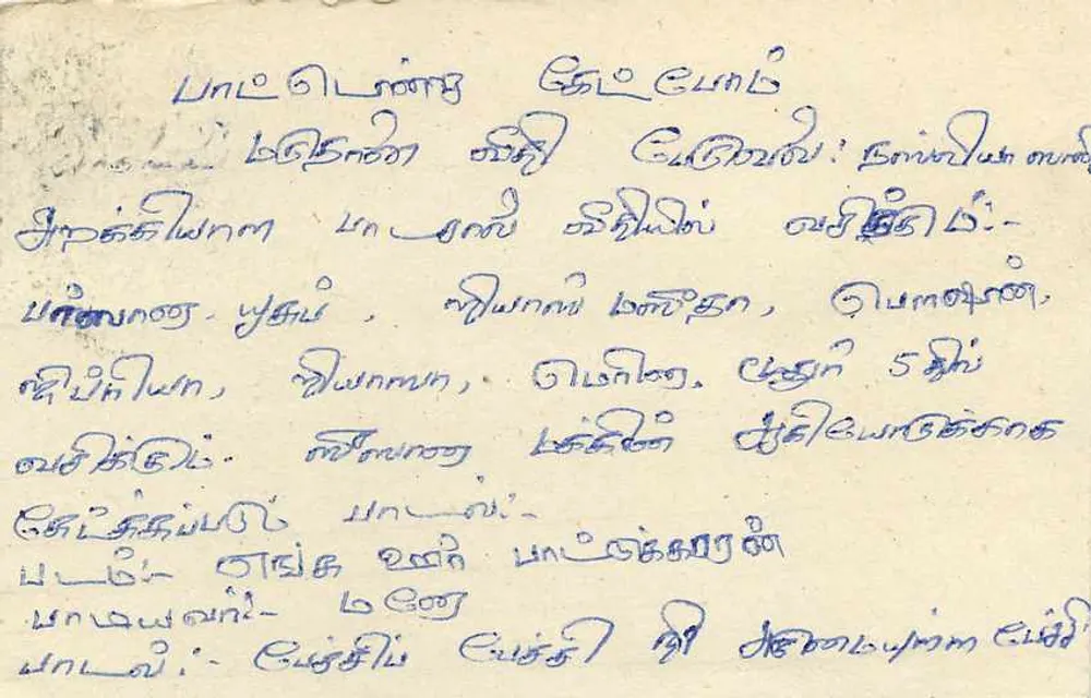 Sri Lanka — cartão postal com texto em tamil — editor Sri Lanka Post - Verso