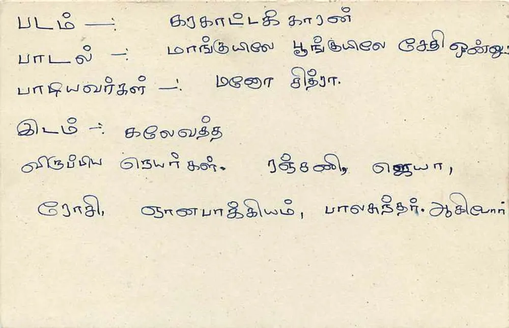 Sri Lanka — carta postal com selo e texto em tâmil — editor Sri Lanka Post - Verso