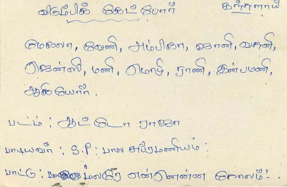 Sri Lanka — carta postal com selo de 75 centavos e texto em tâmil - Verso