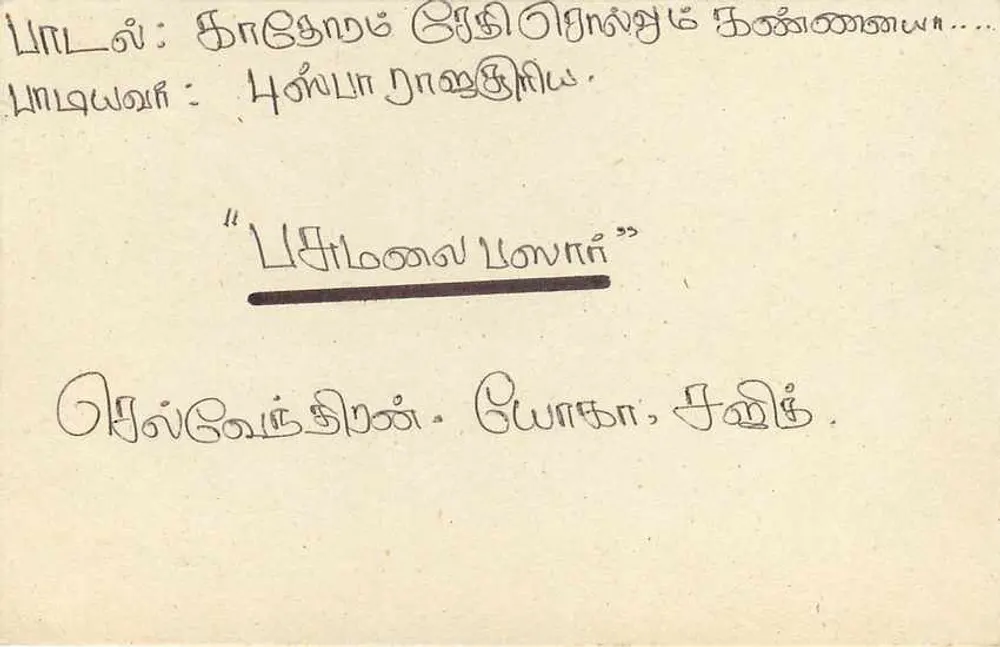 Sri Lanka — carta postal com selo e texto em tamil — editor Sri Lanka - Verso