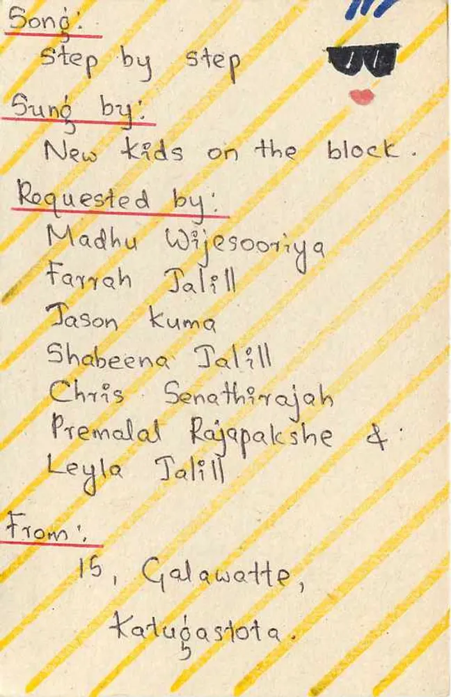 New Kids on the Block — Step by Step — Carta Postal do Sri Lanka - Verso
