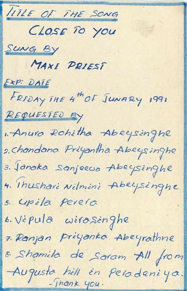 Perto de Você — cantado por Maxi Priest — solicitação de música — Sri Lanka - Verso