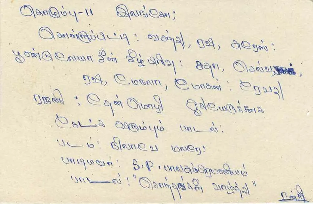 Tarjeta postal de Ceylón — texto en tamil — editor desconocido, número de serie no visible - Reverso