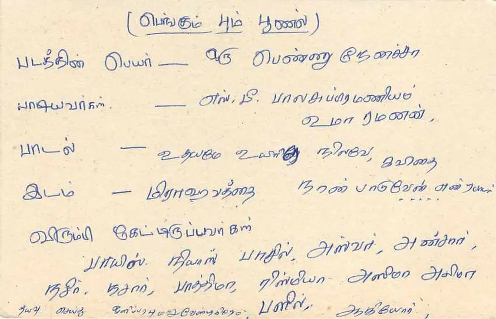 Carta postal Sri Lanka — Radio Ceylon Tamil Service — editor Sri Lanka - Verso