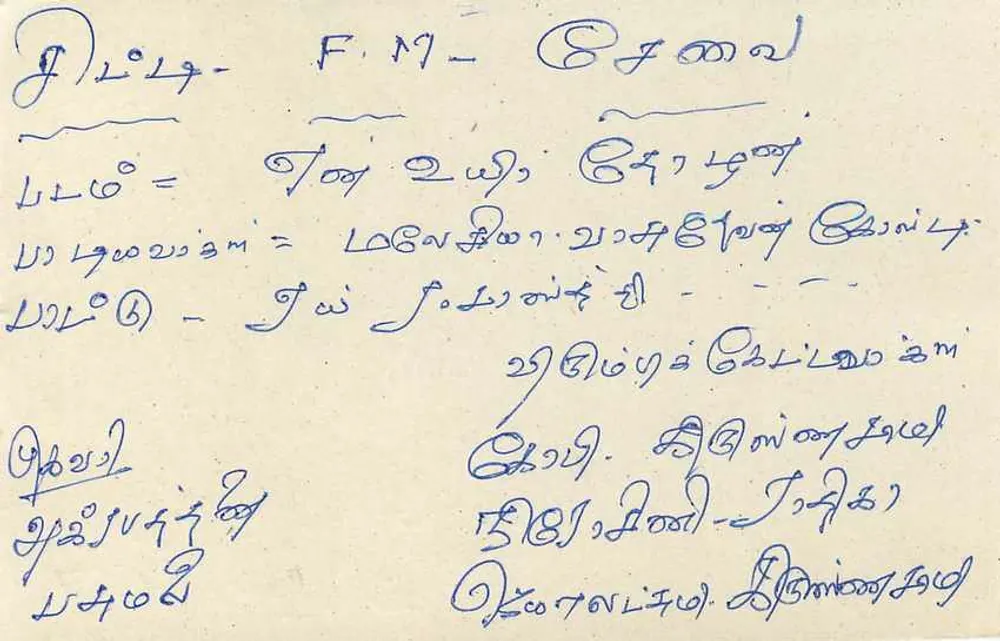 Carta postal Sri Lanka — texto em tâmil — selo de 75 centavos com carimbo - Verso