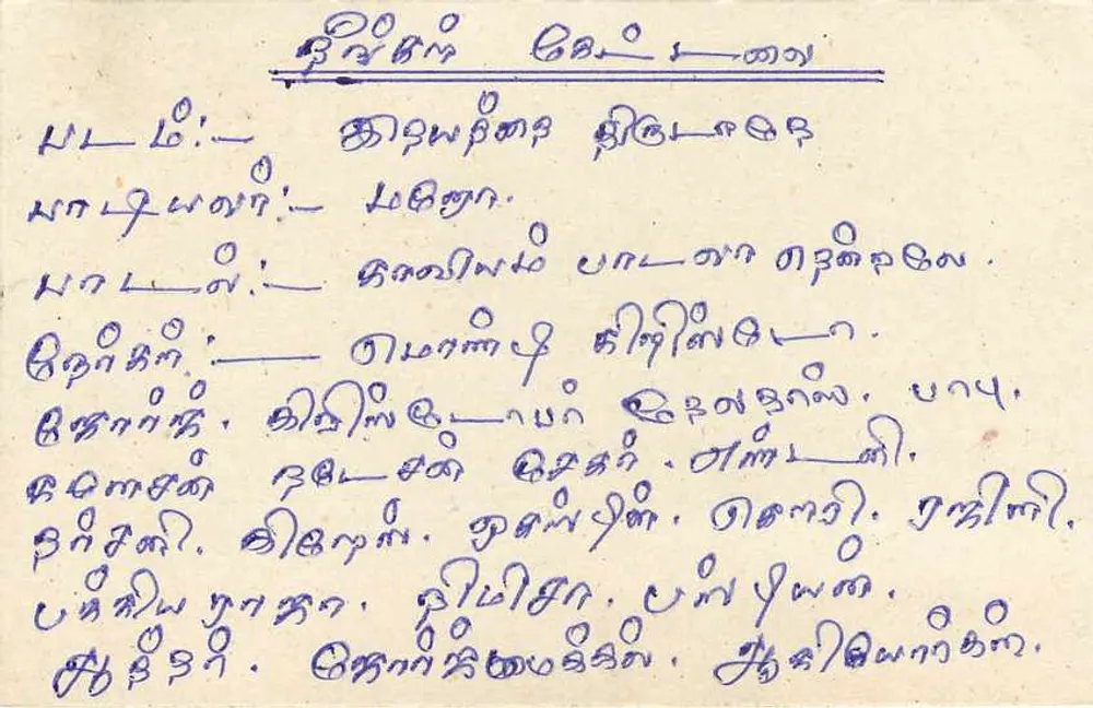 Sri Lanka — cartão postal com texto em tâmil — editor Sri Lanka Post - Verso