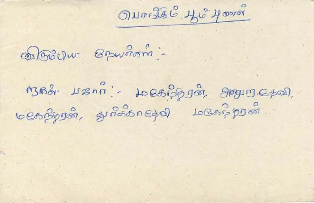 Sri Lanka — carta postal com selo de 75 centavos — editor desconhecido - Verso