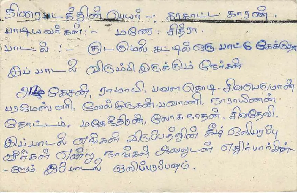 Sri Lanka — cartão postal com texto em tâmil — editor desconhecido, número de série não visível - Verso
