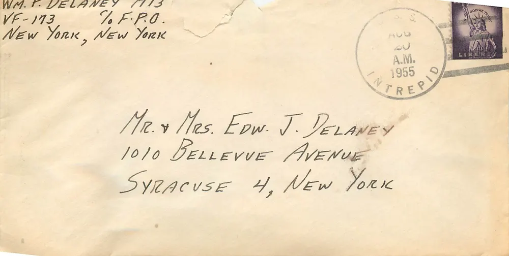 New York — Enveloppe à destination de Syracuse — A.M. Intrepid - Recto