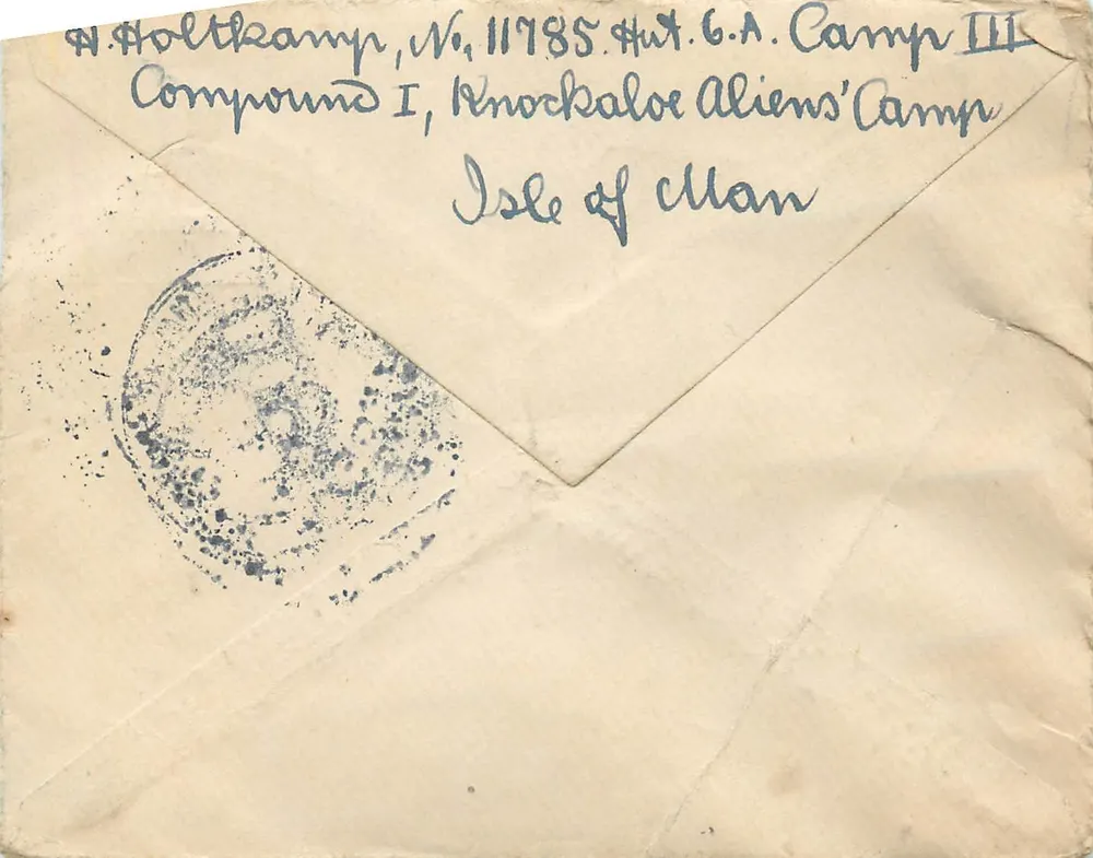 Camp de Aliens Knockaloe — Ilha de Man — envio aos Prisioneiros de Guerra em Londres - Frente