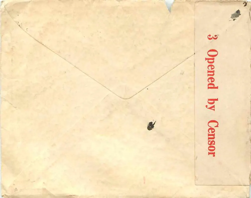 ऑस्ट्रेलियाई पोस्टकार्ड - 1940 का मुद्रा - मिस मैडम एम.एल. बार्टिच के लिए, डिट्रॉइट, मिशिगन, संयुक्त राज्य अमेरिका - पीछे