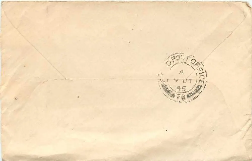 Childress, Texas — AAF Base Weather Station — United States Postage 5 cents - Rückseite