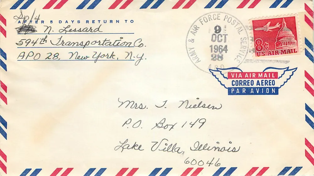 Luftpostkarte — APO 28, New York — Verlag: U.S. Air Mail - Vorderseite