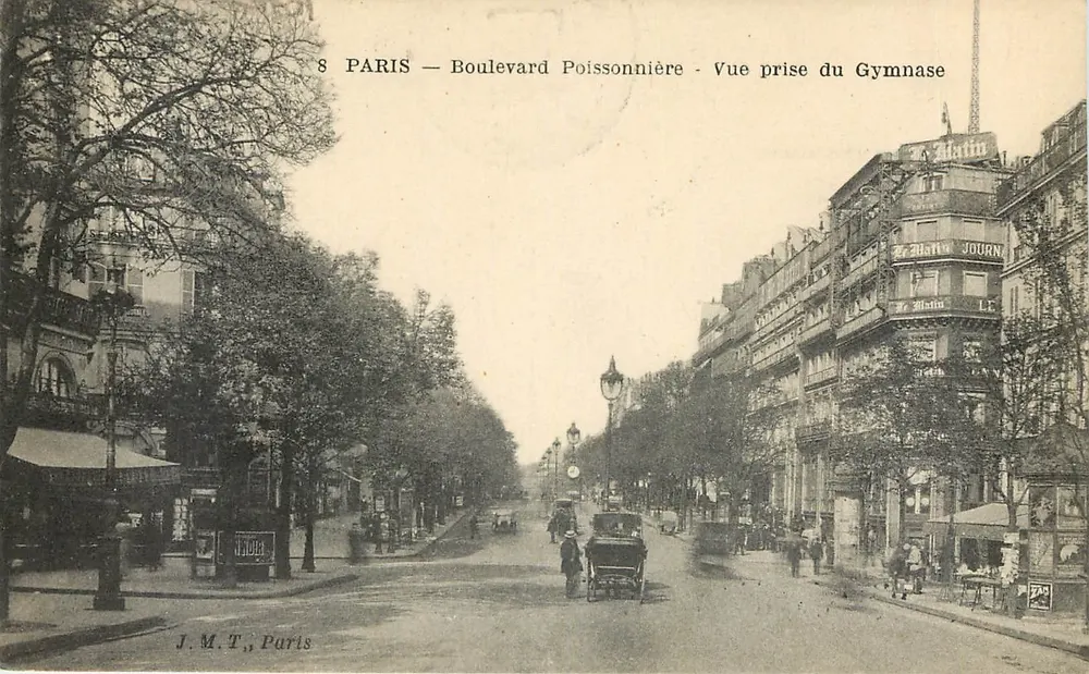Paris — Boulevard Poissonnière — Ansicht vom Gymnase — J.M.T., Paris - Vorderseite