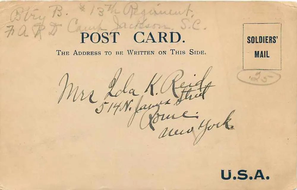Somewhere in England — American Expeditionary Forces, Y.M.C.A. — Soldat américain - Verso