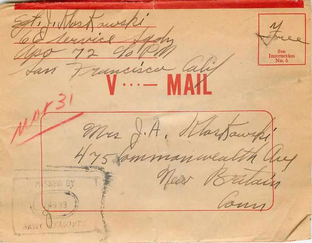 V-Mail — Carta V-Mail — Instruções — GPO 16-28143-3 - Frente
