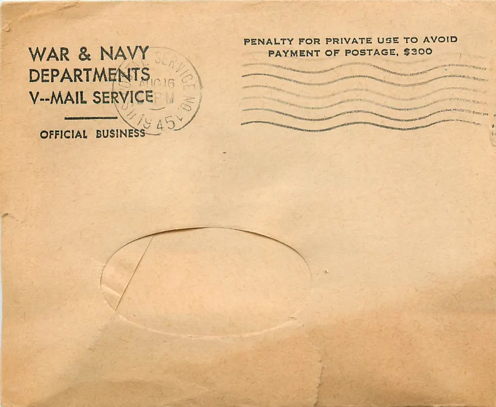 Serviço V-Mail dos Departamentos da Guerra e da Marinha — Editor: V-Mail Service, n° de série 4519 - Frente