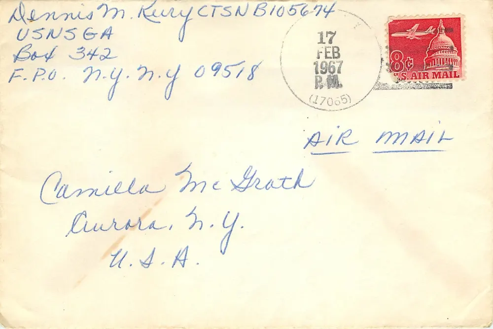 वायु ड्रोन कार्ट पोस्टल — संयुक्त राज्य अमेरिका — 17 फरवरी 1967 — 8 सेंट एयर मेल - आगे