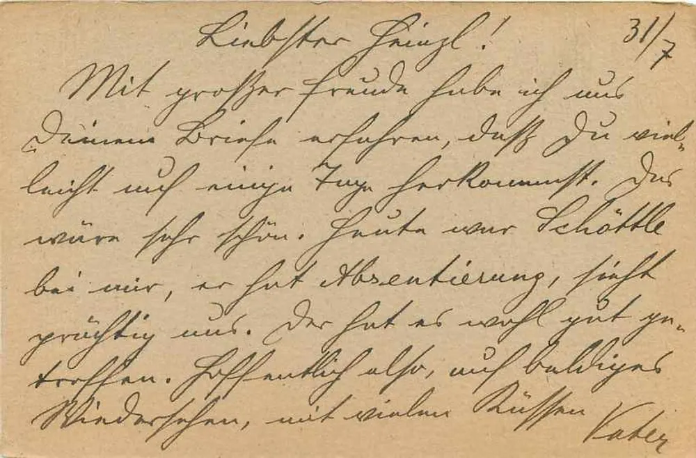 Feldpostkarte — Feldpost Nr. 387 — Wehr IV — gedateerd 31 VII 18-6 - Achterkant
