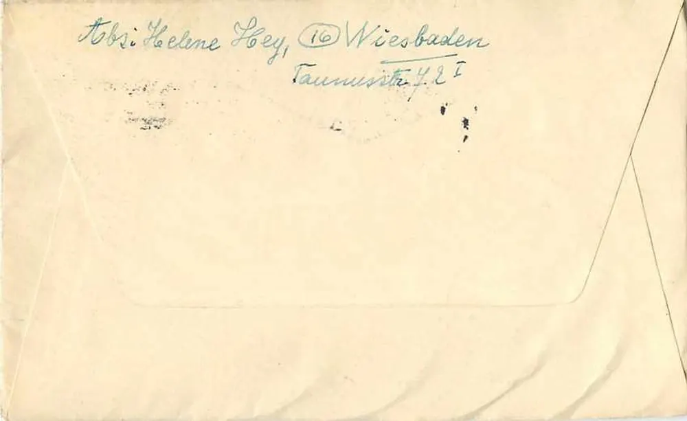 Wiesbaden — Lettre à Miss Carrie Koch à Narrowsburg — Deutsche Post 75 Pfennig - Verso