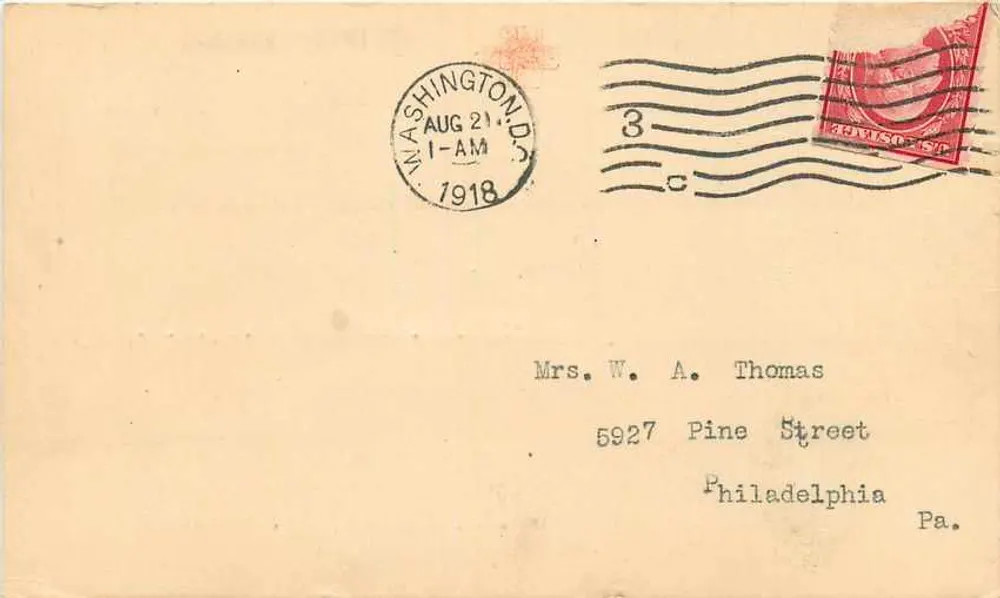 Ansichtskarte der American Red Cross — Washington D.C. — 1918 - Vorderseite