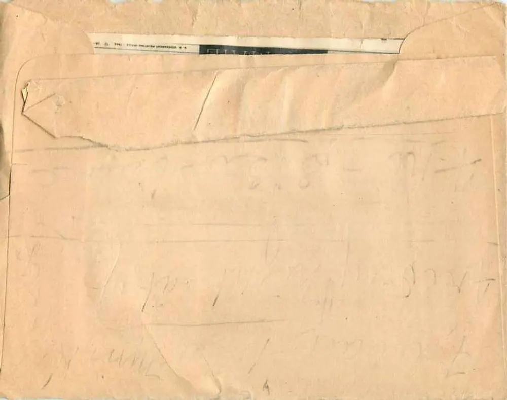 V-Mail aus New York, N.Y. — Grand Central Annex — datiert 4. September 1943 — an Dragopoli, Sizilien - Rückseite
