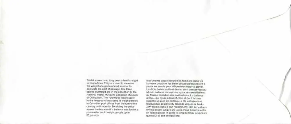 Balancinhas postais — Museu Canadense das Civilizações — Canadá 42 - Verso