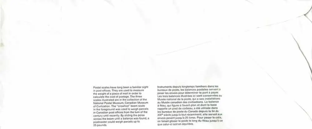 Balanas postais — Museu Canadense das Civilizações — Canada Post 1993 - Verso
