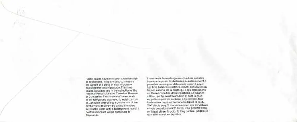 Balancinhas postais — Museu Canadense das Civilizações — Canadá 1994 - Verso