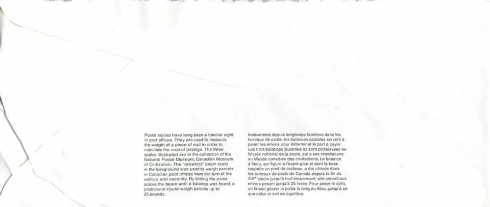 Bilance postali — Museo canadense delle civiltà — Canada 42 - Verso