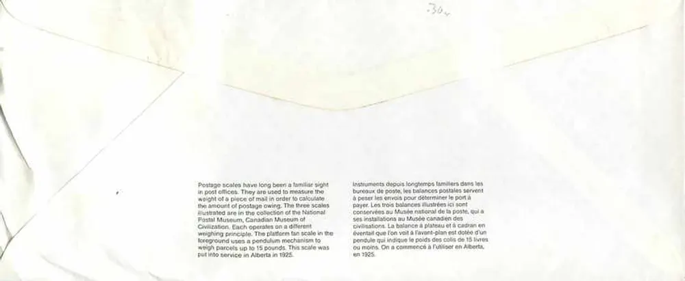Balances postales — Musée national de la poste — Canada 39 - Verso