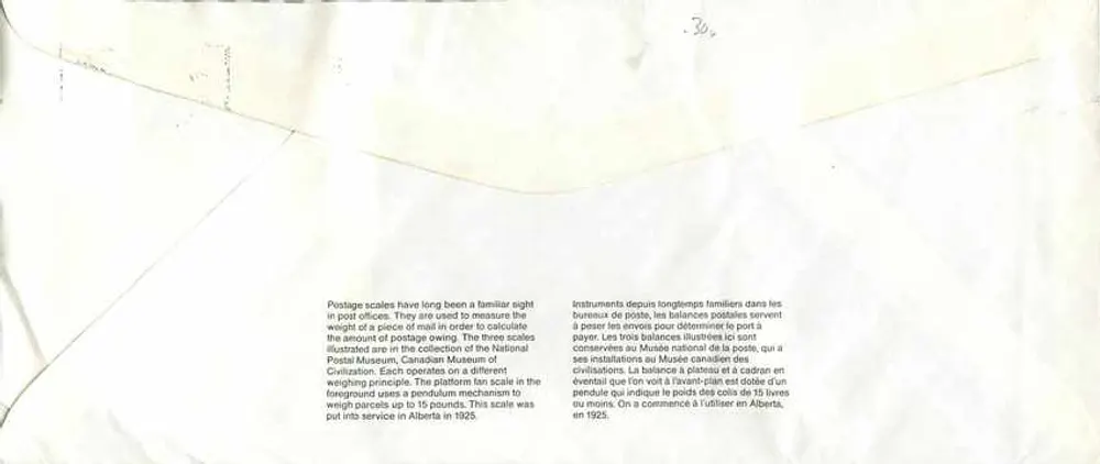 Balances postales — Musée canadien des civilisations — éditeur non visible - Verso