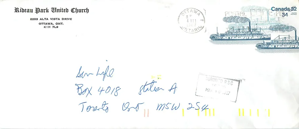 Birnnington — vapor a hélice — Canada Post 1982 - Frente